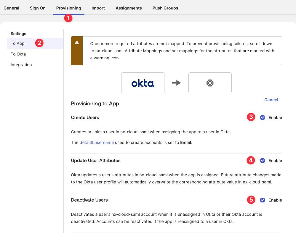Enable SCIM provisioning features to app